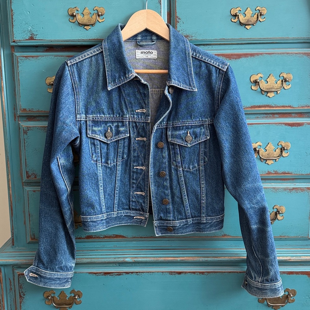 Moto Jeanswear - Cropped Denim Jean Jacket Size S